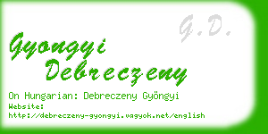 gyongyi debreczeny business card