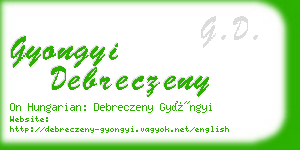 gyongyi debreczeny business card